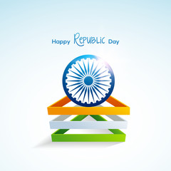 Sticker - Poster, Banner for Happy Republic Day.