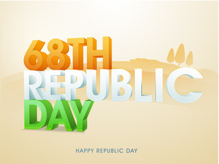 Sticker - 3D Text for Republic Day celebration.