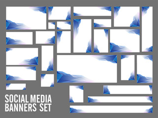 Poster - Social Media Banners with blue polygonal element.