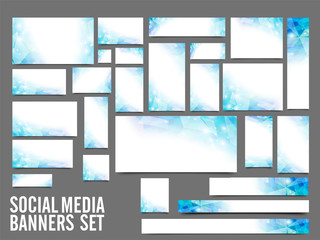 Poster - Social Media Banners with blue geometric elements.