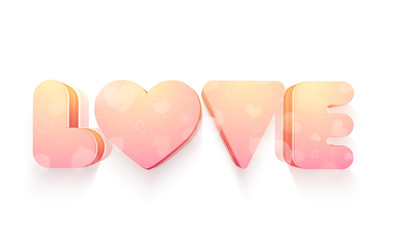 Sticker - 3D Text for Valentine's Day celebration.