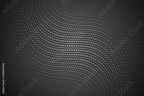 Wavy movement illusion. Black diagonal pattern.