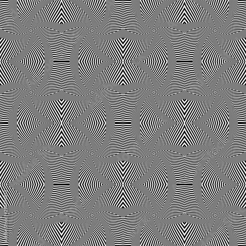 Seamless op art pattern. Lines texture.