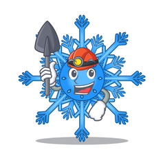 Canvas Print - Miner snowflake isolated with in the mascot