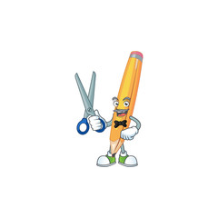 Sticker - Barber cartoon pencil in the cute character