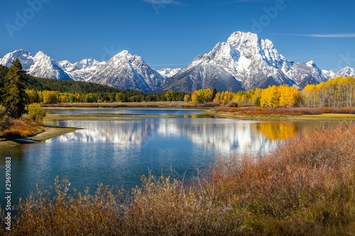 Cuadros en Lienzo Mount Moran view from Oxbow Bend beside Snake River of Grand Teton, Wyoming
