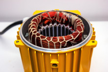 Open Housing Of The Surface Centrifugal Pump. Yellow Motor Case. 100% Copper Winding.