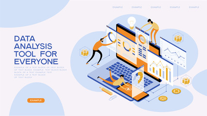 Wall Mural - а team of people build a chart and graphs. concept of the idea of innovative data analysis. data ana