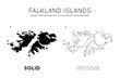 Falklands map. Blank vector map of the Country with regions. Borders of Falklands for your infographic. Vector illustration.