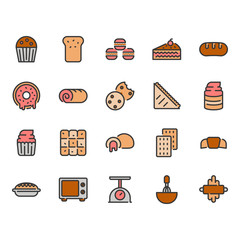 Sticker - Bakery icon set.Vector illustration