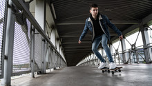 Young Man Skateboarding