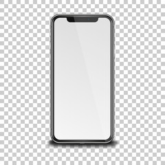 Sticker - Realistic smart phone on transparent background. 