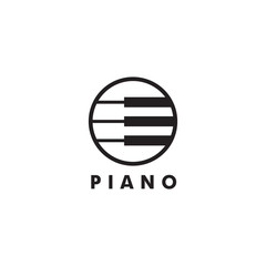 Wall Mural - Piano logo design vector template