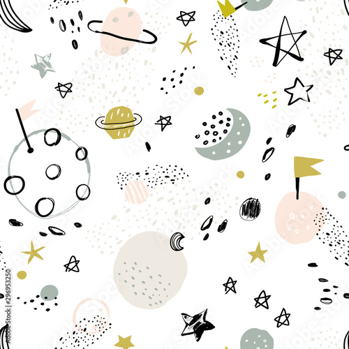 sliczne-wektor-wzor-przestrzeni-kosmos-zbiory-ilustracji-wzor-z-kreskowek-planet-i-gwiazd-ilustracja-wektorowa-na-papier-pakowy-te