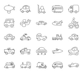 Canvas Print - Constructional Machinery Doodle Icons Pack 