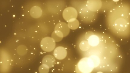 Wall Mural - golden bokeh background particles