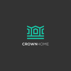 Wall Mural - Abstract crown home logo design. royal house icon illustration vector