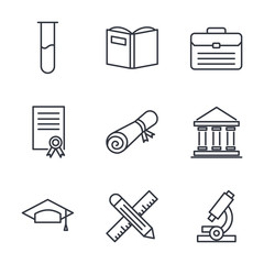 Aufkleber - Education set icon template color editable. academic school pack symbol vector sign isolated on white background. Education Plan icons vector illustration for graphic and web design.
