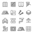© Vikivector - Housetop construction materials linear vector icons set