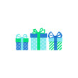 © julimur - Set with gift for any design. Colorful blank cardboard package box. Product packaging. White background. Surprise symbol. Gift box Vector design template. . Holiday background. Christmas vector.