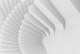 Fototapeta Przestrzenne - Bright abstract parametric background from the rotating screw of the spiral steps. 3D illustration