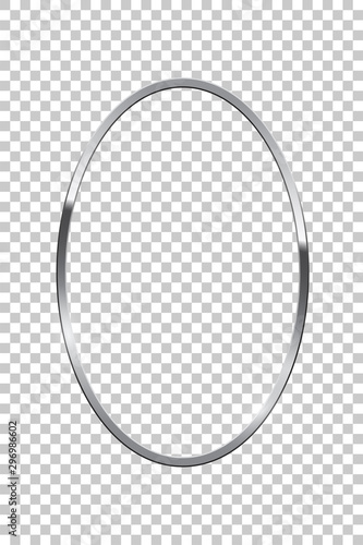 Cuadros en Lienzo Silver oval isolated on transparent background