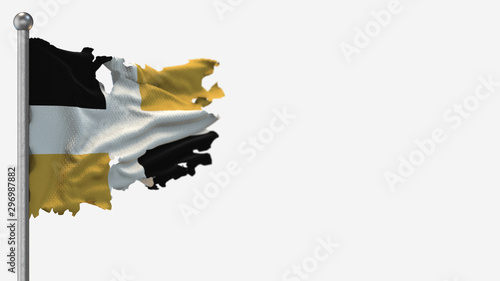 Levis 3D tattered waving flag illustration on Flagpole Poster Mural XXL