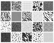 Collection Of Retro Memphis Patterns.