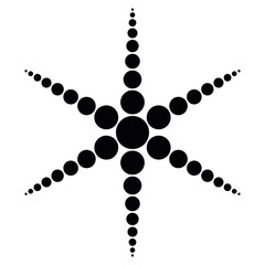 Poster - Simple black dotted snowflake. Vector icon. Christmas and winter theme