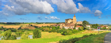 Summer Landscape - View Of The Village Of Lavardens Labeled Les Plus Beaux Villages De France (The Most Beautiful Villages Of France), The Region Of Occitanie Of Southwestern France
