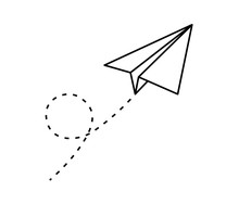 Paper Plane Vector Icon Set. Origami Paper Airplane Illustration Isolated Outline