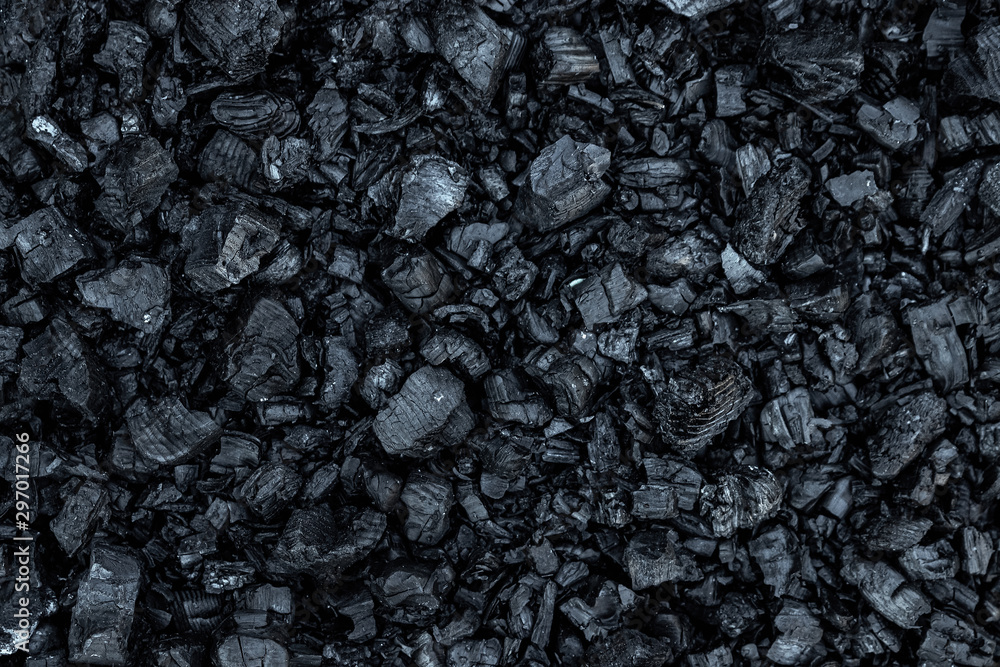 Dark coal texture, coal mining, fossil fuels, environmental pollution. - obrazy, fototapety, plakaty 