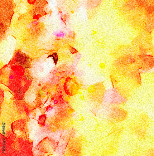 Abstract design pattern in happy bright colors, warm volume brush strokes on ...