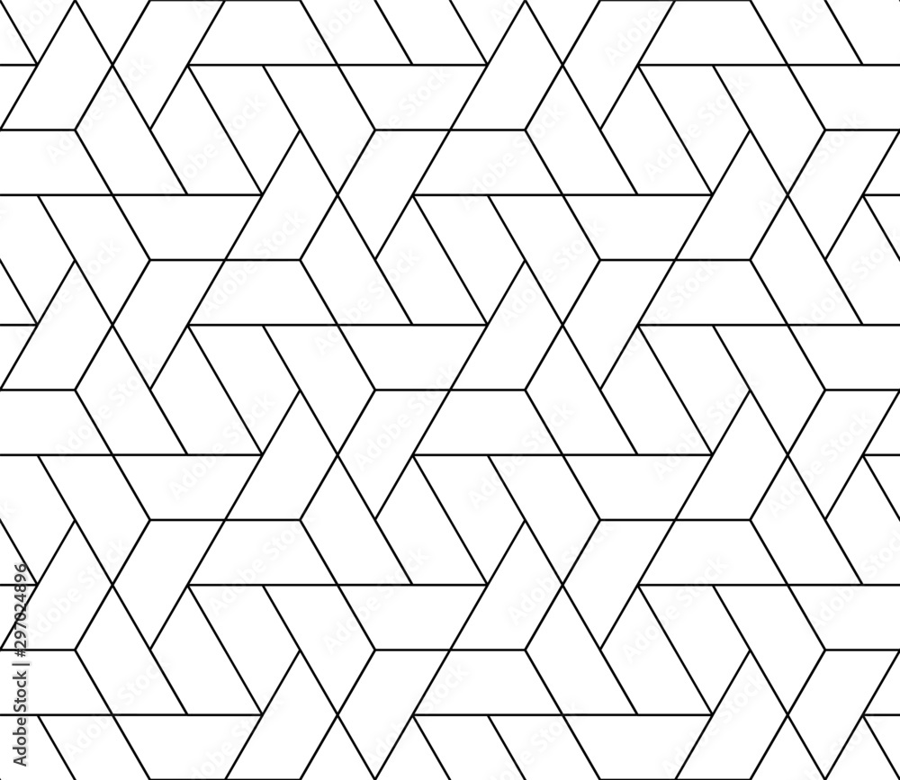 Printed Kitchen Splashbacks Vector Seamless Thin Linear Tile Pattern Modern Stylish Fractal Texture Nikkel Art