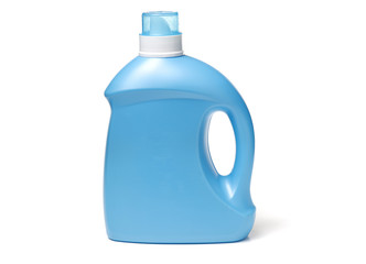 Plastic detergent container on white background