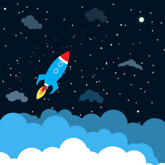 Wall Mural - Project start up concept rocket launch