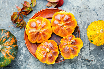 Canvas Print - Sweet homemade pumpkin buns