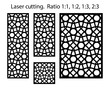 Lazer pattern.Cnc geometric template set. Laser cutting vector pattern. Panels and screens for cnc cut.