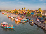 Fototapeta Psy - Aerial view of Hoi An ancient town in Vietnam.