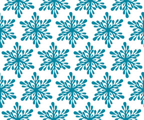 Poster - Vector Seamless Pattern with winter snowflakes