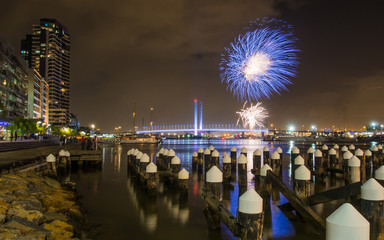 Wall Mural - Docklands Winter Festival Fireworks