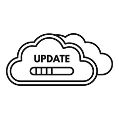 Sticker - Cloud data update icon. Outline cloud data update vector icon for web design isolated on white background