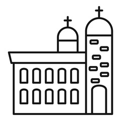 Wall Mural - Christian cathedral icon. Outline christian cathedral vector icon for web design isolated on white background