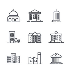 Aufkleber - Building set icon symbol template color editable. Government buildings pack logo vector illustration for graphic and web design collection