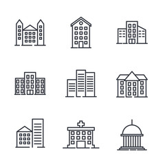 Aufkleber - Building set icon symbol template color editable. Government buildings pack logo vector illustration for graphic and web design collection