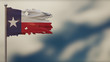 Texas 3D tattered waving flag illustration on Flagpole.