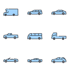 Leinwandbilder - simple car set icon template color editable. car pack symbol vector sign isolated on white background illustration for graphic and web design.