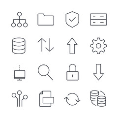 Aufkleber - Database set icon template color editable. Database analytics pack symbol vector sign isolated on white background illustration for graphic and web design.