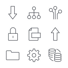 Leinwandbilder - Database set icon template color editable. Database analytics pack symbol vector sign isolated on white background illustration for graphic and web design.
