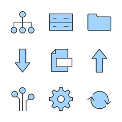 Poster - Database set icon template color editable. Database analytics pack symbol vector sign isolated on white background illustration for graphic and web design.